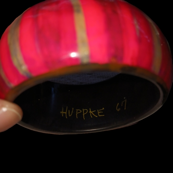 Rare Authentic Artisan Glen HUPPKE signed Cypress Wood Bangle Bracelet - Picture 2 of 5